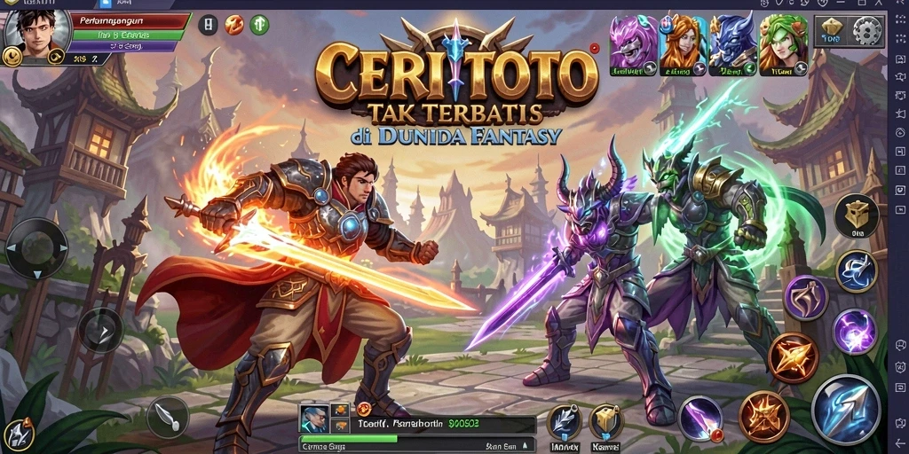 Tampilkan gameplay pertarungan mendebarkan di arena CERITOTO.