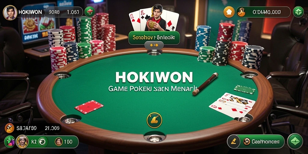 Gameplay Poker yang seru di aplikasi HOKIWON.