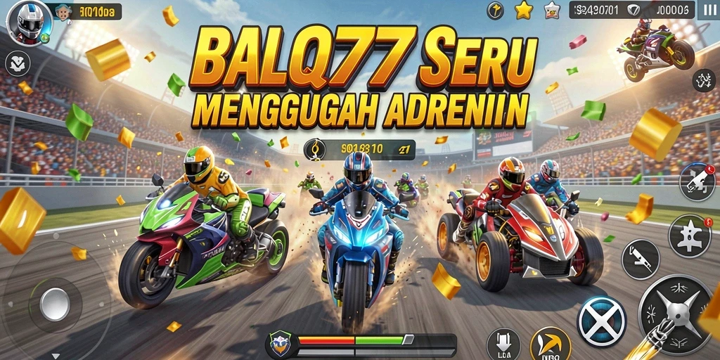 Tangkapan layar HQ777 menampilkan aksi balapan yang mendebarkan.