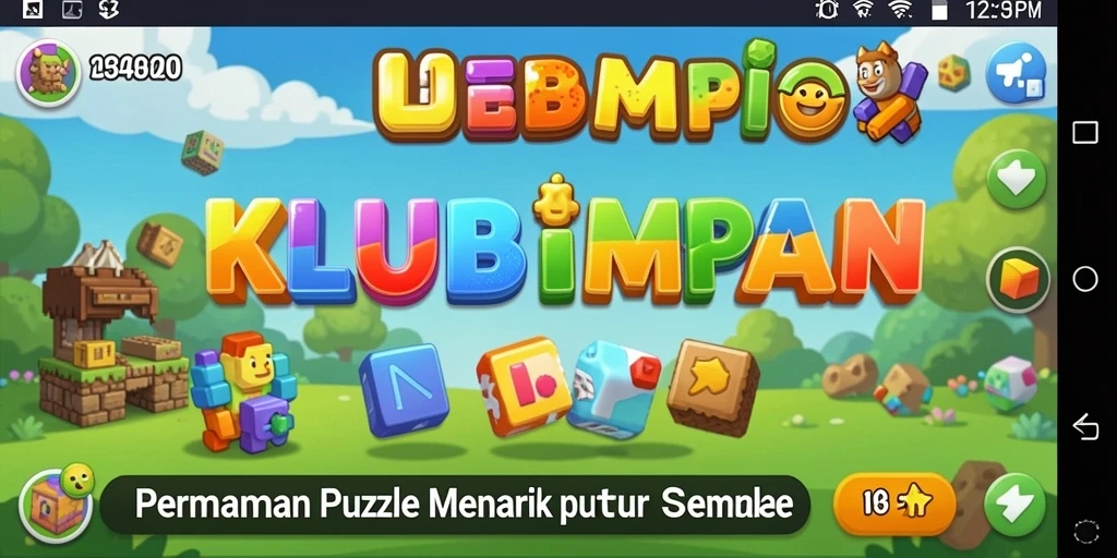 Screenshot utama KLUBIMPIAN dengan gameplay Puzzle yang menyenangkan.