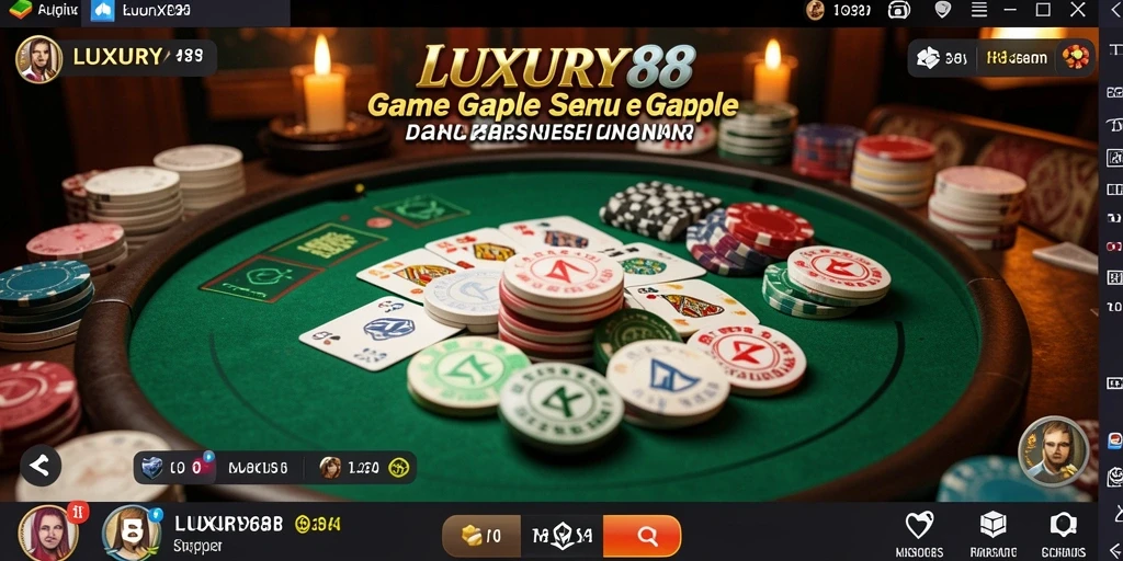 Tampilan gameplay LUXURY88 yang seru dan interaktif dalam permainan Gaple.