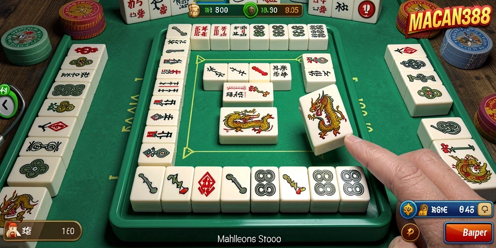 Tampilan gameplay Mahjong yang seru di MACAN388.