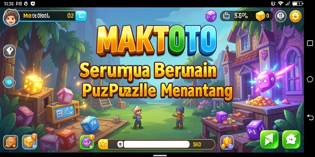 Screenshot gameplay MAKTOTO menampilkan level Puzzle yang menantang.