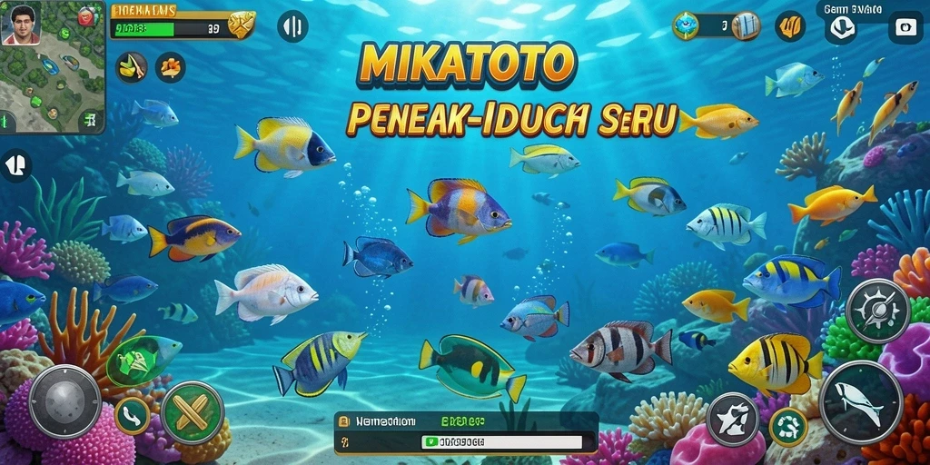 Screenshot gameplay MIKATOTO dengan aksi menembak ikan yang seru.