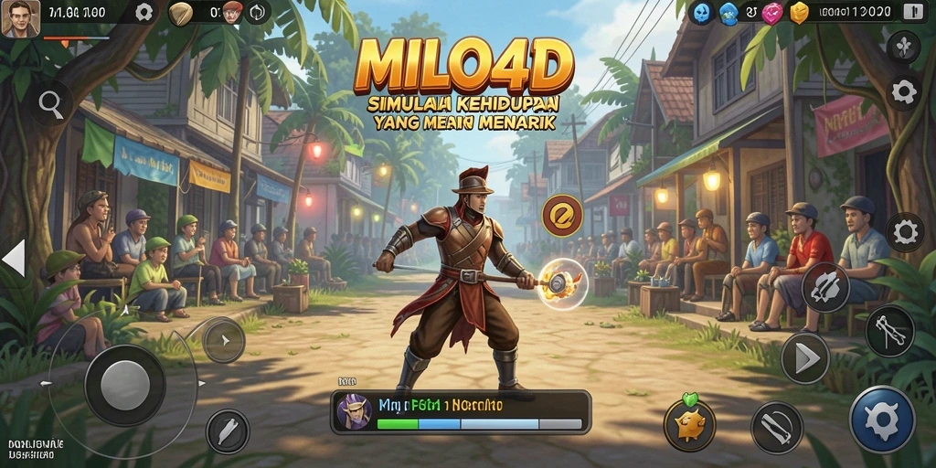 Tampilan gameplay <strong>MILO4D</strong> yang memukau dengan aktivitas kehidupan virtual.