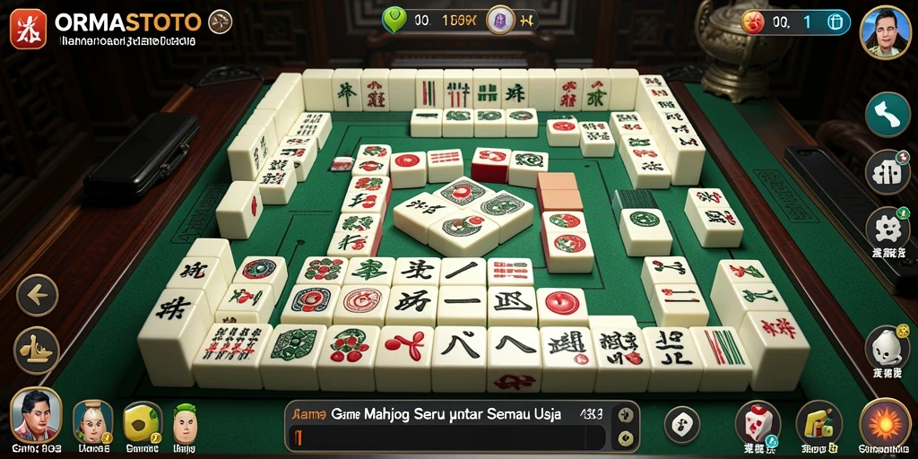 Tampilan gameplay Mahjong yang seru dan menarik di ORMASTOTO.
