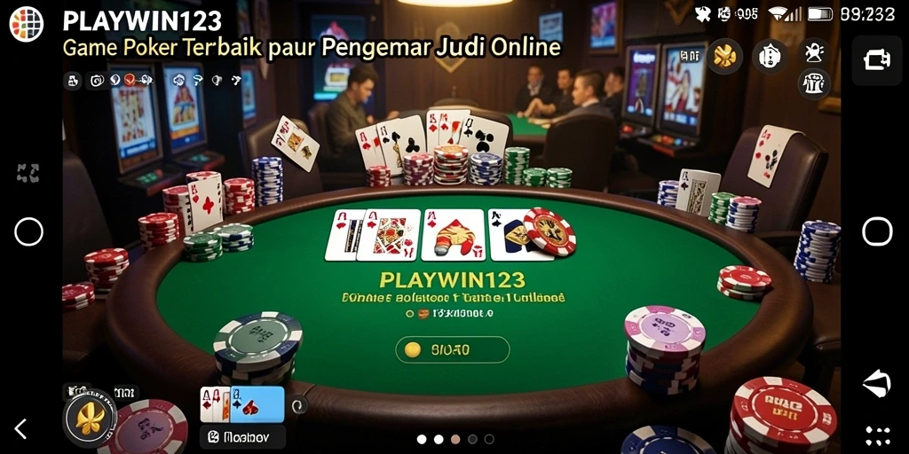 Tampilan gameplay seru dari <strong>PLAYWIN123</strong> saat bermain Poker online.
