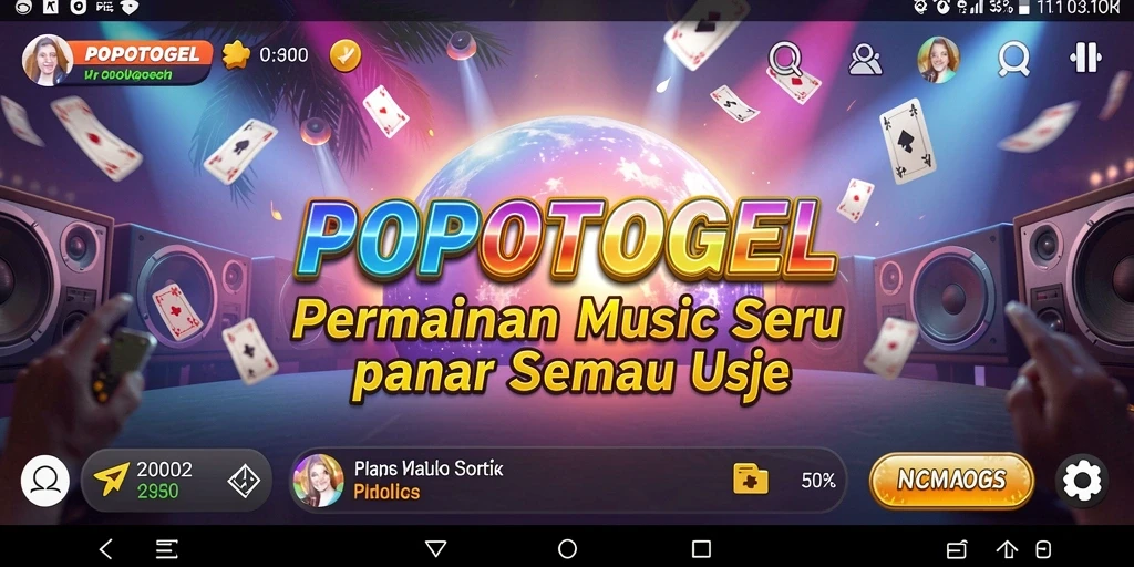 Gameplay seru POPOTOGEL dengan berbagai tantangan musik.