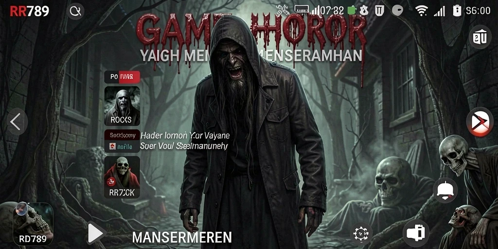 Screenshot dari gameplay menyeramkan RR789 saat menjelajahi area gelap.