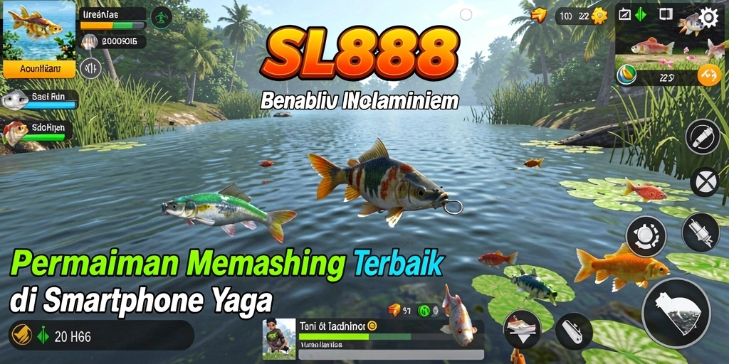 Screenshot gameplay SL888 yang menampilkan aksi memancing seru.