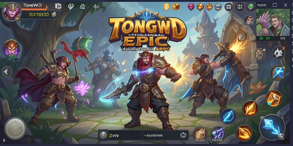 Tampilan gameplay epik dalam dunia TONGWD yang menakjubkan.