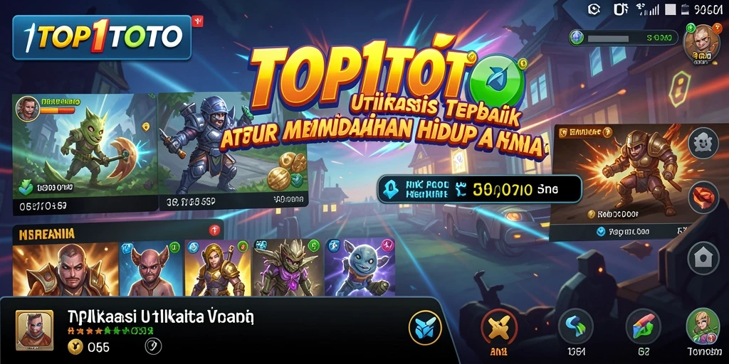 Tampilan antarmuka utama aplikasi TOP1TOTO yang menarik dan sederhana.