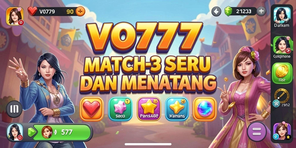 Tampilan menawan dari gameplay Match-3 yang mengasyikkan di VO777.