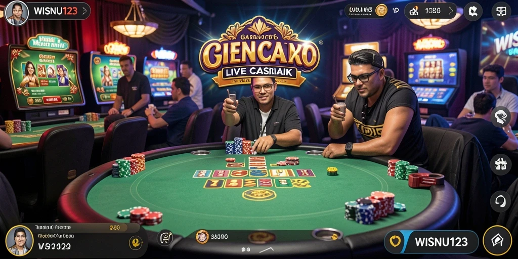 Tampilan gameplay menarik di WISNU123 dengan dealer langsung.