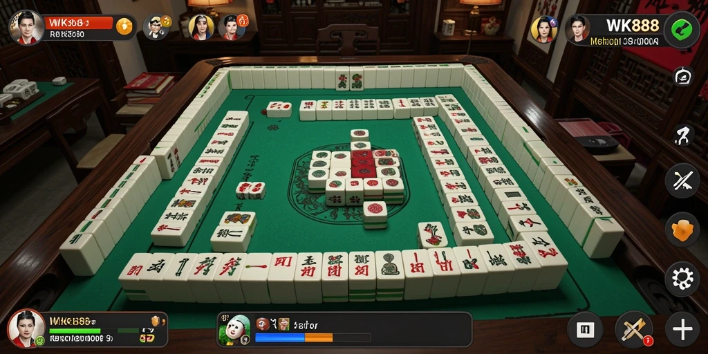 Skrinsut gameplay WK888 menampilkan keseruan permainan Mahjong.